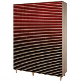 Three-Leaf Wardrobe Mode 863SPH4213 135x52x192cm Multi-Red RED