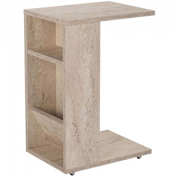 Τραπεζάκι Βοηθητικό Filinta 854KLN4755 30x40x63cm Travertine Beige