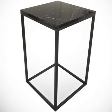 Τραπεζάκι Βοηθητικό Pure 801CMY2866 35x35x62cm Marble Effect Black