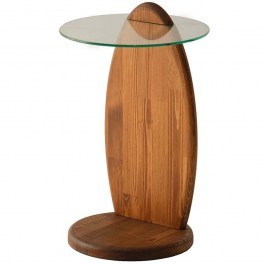 Τραπεζάκι Βοηθητικό Surf 552NOS2549 35x35x53cm Chesnut-Clear CHESTNUT-CLEAR