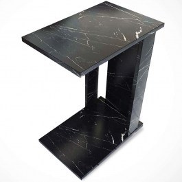 Side Table Pasific 801CMY2876 30x43x61cm Marble Effect Black BLACK