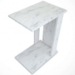 Side Table Pasific 801CMY2877 30x43x61cm Marble Effect White WHITE