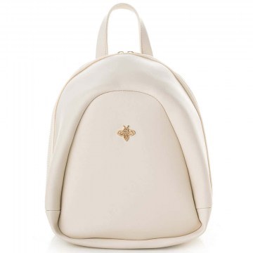 Women's Backpack 671LKB1902 23x11x27cm Cream Lucky Bees