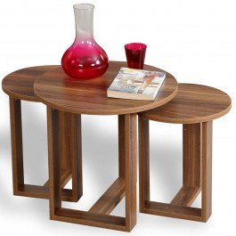 Zigon Mira (Set 3Pcs) 801CMY2926 52x52x47/36x36x43/41cm Walnut WALNUT