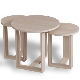 Zigon Mira (Set 3Pcs) 801CMY2927 52x52x47/36x36x43/41cm Oak OAK