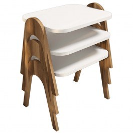 Ζιγκόν Paris (Σετ 3Τμχ) 845HCT2820 48,6x35,5x42cm Walnut-White WHITE