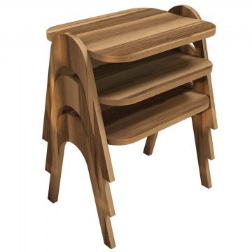 Ζιγκόν Paris (Σετ 3Τμχ) 845HCT2821 48,6x35,5x42cm Walnut