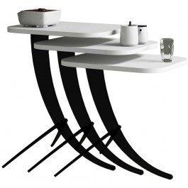 Ζιγκόν Pion (Σετ 3Τμχ) 845HCT2842 35x45x60/54,5/48,5cm White-Black WHITE