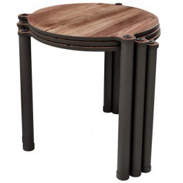 Zigon Lavia (Set 3Pcs) 282PTR1530 34x34x40cm Walnut-Black WALNUT
