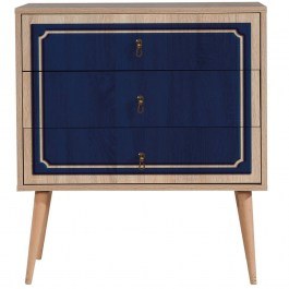 Chest Of Drawers Trio 869VEL3436 80x40x90cm Oak-Blue BLUE