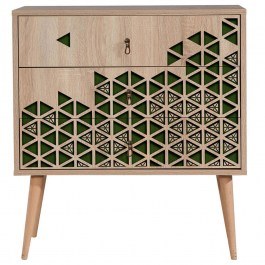 Chest Of Drawers Trio 869VEL3429 80x40x90cm Oak-Green GREEN