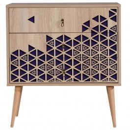 Chest Of Drawers Trio 869VEL3431 80x40x90cm Oak-Blue BLUE