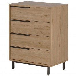 Chest Of Drawers On 956LCS3499 74,8x44,5x95,1cm Walnut-Black WALNUT