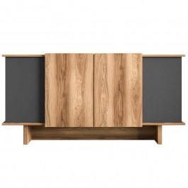 Μπουφές Diana 360ALE1501 180x40x81cm Anthracite-Walnut ANTHRACITE-WALNUT