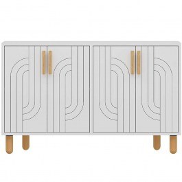 Μπουφές Rodney 327ODS1291 120x29,6x73,6cm White-Oak WHITE