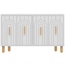 Μπουφές Tiger 327ODS1296 120x29,6x73,6cm White-Oak WHITE