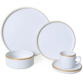 Σερβίτσιο Πιάτα Φαγητού (Σετ 20Τμχ) 275KRM2510 White-Gold Hermia WHITE-GOLD