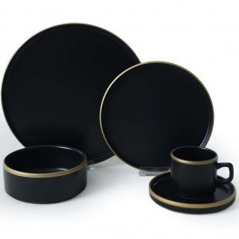 Σερβίτσιο Πιάτα Φαγητού (Σετ 20Τμχ) 275KRM2511 Black-Gold Hermia BLACK-GOLD