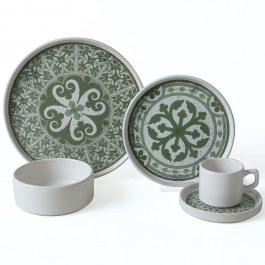 Σερβίτσιο Πιάτα Φαγητού (Σετ 20Τμχ) 275KRM2527 Multi-Green Hermia MULTI-GREEN