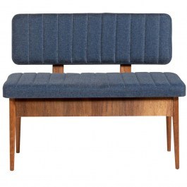Bench Vina 869VEL5139 110x40x85cm Blue-Walnut WALNUT-BLUE