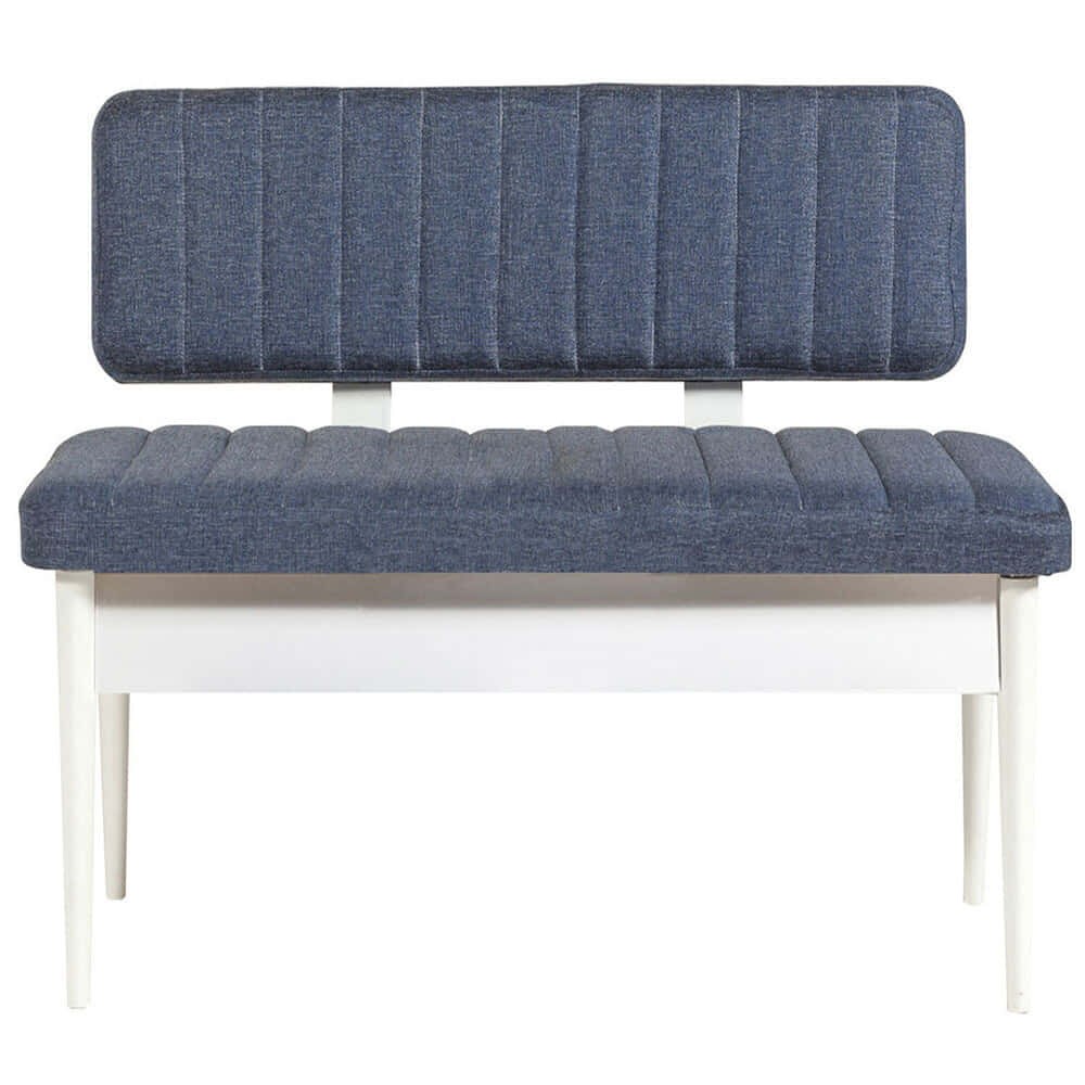 Παγκάκι Vina 869VEL5157 110x40x85cm Blue-White
