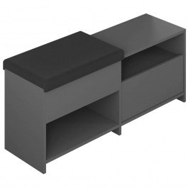Παπουτσοθήκη - Σκαμπό Filux 855DTE5159 120,3x40,5x51cm Anthracite ANTHRACITE