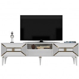 TV Furniture Yumedi 475OLV1160 150x30x50cm White-Gold WHITE-GOLD