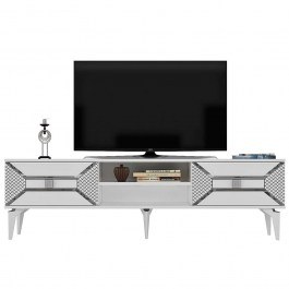TV Furniture Yumedi 475OLV1159 150x30x50cm White-Silver WHITE-SILVER