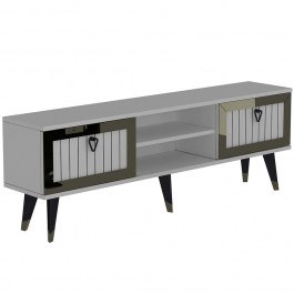Έπιπλο Τηλεόρασης Lidya 475OLV2919 150x30x45,6cm White-Gold WHITE-GOLD