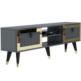 Έπιπλο Τηλεόρασης Lidya 475OLV2917 150x30x45,6cm Anthracite-Gold ANTHRACITE-GOLD