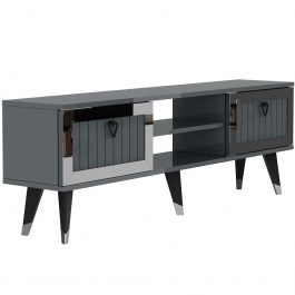 Έπιπλο Τηλεόρασης Lidya 475OLV2918 150x30x45,6cm Anthracite-Silver ANTHRACITE-SILVER