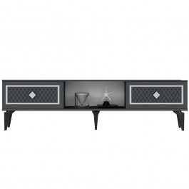 Έπιπλο Τηλεόρασης Herry 475OLV2924 150x29,6x44,6cm Anthracite-Silver ANTHRACITE-SILVER