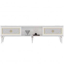 Έπιπλο Τηλεόρασης Herry 475OLV2925 150x29,6x44,6cm White-Gold WHITE-GOLD