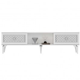 Έπιπλο Τηλεόρασης Herry 475OLV2926 150x29,6x44,6cm White-Silver WHITE-SILVER