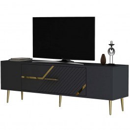 Έπιπλο Τηλεόρασης Dekolp 475OLV3055 150x29,6x48,2cm Anthracite-Gold ANTHRACITE-GOLD
