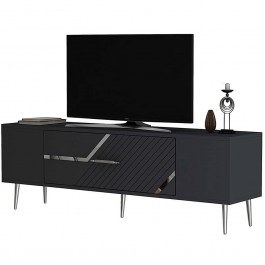 Έπιπλο Τηλεόρασης Dekolp 475OLV3056 150x29,6x48,2cm Anthracite-Silver ANTHRACITE-SILVER