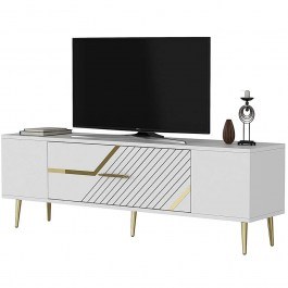 Έπιπλο Τηλεόρασης Dekolp 475OLV3057 150x29,6x48,2cm White-Gold WHITE-GOLD