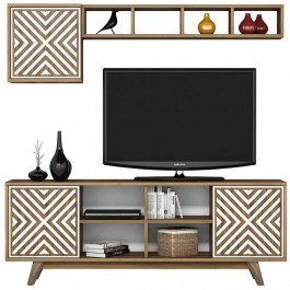 TV Composition Inci 845HCT3068 160x35x56,2cm Walnut-White WALNUT-WHITE