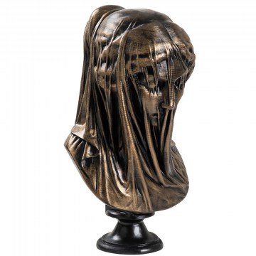 Διακοσμητική Προτομή Woman With Veil 565TNL1425 28x28x48cm Black-Gold Aberto Design