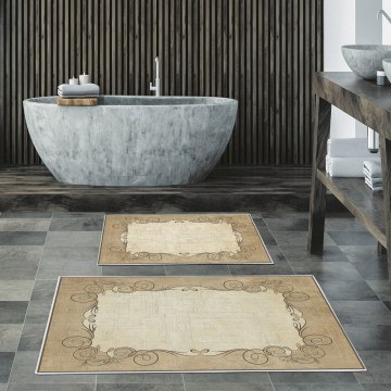 Πατάκια Μπάνιου Kt486 V2 299ANR1643 (Σετ 2τμχ) Beige-Ecru L'Εssentiel Maison