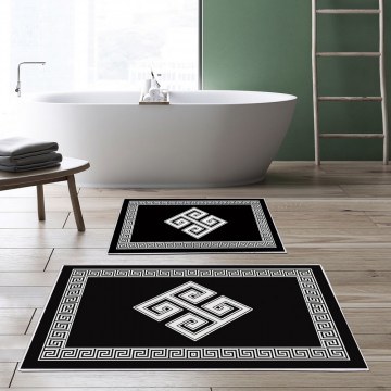 Πατάκια Μπάνιου Kt492 299ANR1650 (Σετ 2τμχ) Black-White L'Εssentiel Maison