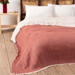Κουβερλί Muslin Yarn Dyed 194DCH2219 Tile Red L'Εssentiel Maison TILE