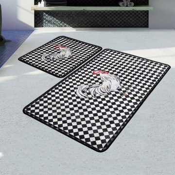 Bath Mats Rooester 359CHL2497 (Set 2pcs) Black-White L'Εssentiel Maison