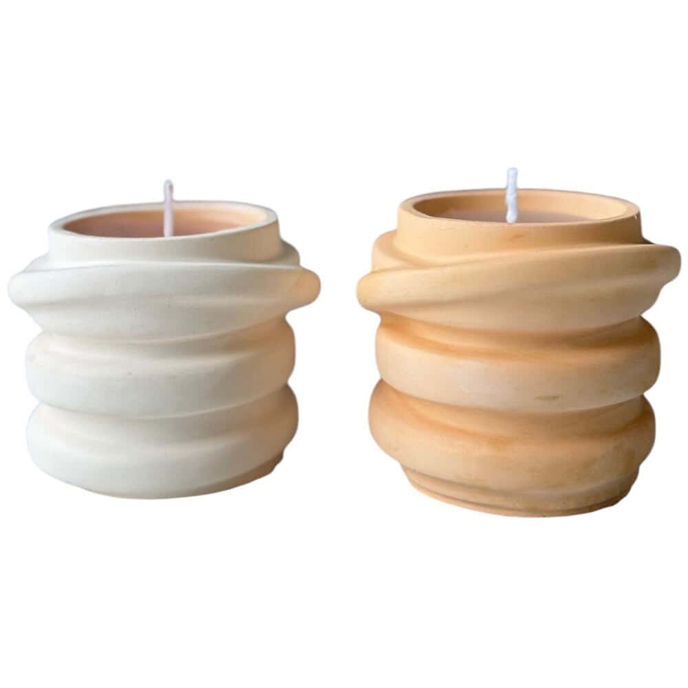 Κεριά Σόγιας Σε Δοχεία Glamour (Σετ 2Τμχ) 447FLD1132 8x7x8cm White-Orange Aberto Design