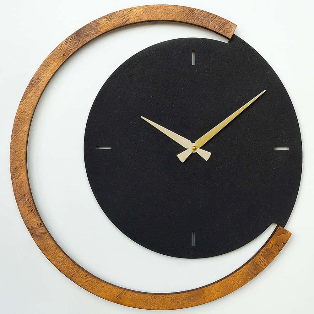 Ρολόι Τοίχου Moon Time 507ATP1514 48x49cm Black-Walnut Wallity