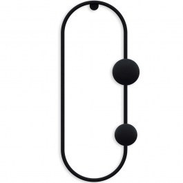 Wall Hanger 2 Seats Cricket 494PYT1143 17x7x41cm Black Wallity BLACK