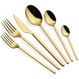 Μαχαιροπίρουνα Carre (Σετ 36Τμχ) 645DRM1209 Gold Hermia GOLD