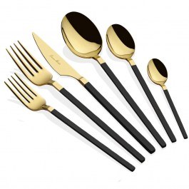 Cutlery Carre (Set 36Pcs) 645DRM1233 Gold-Black Hermia GOLD-BLACK