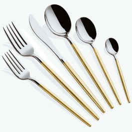 Μαχαιροπίρουνα Almeria (Σετ 36Τμχ) 645DRM1217 Gold-Silver Hermia GOLD-SILVER