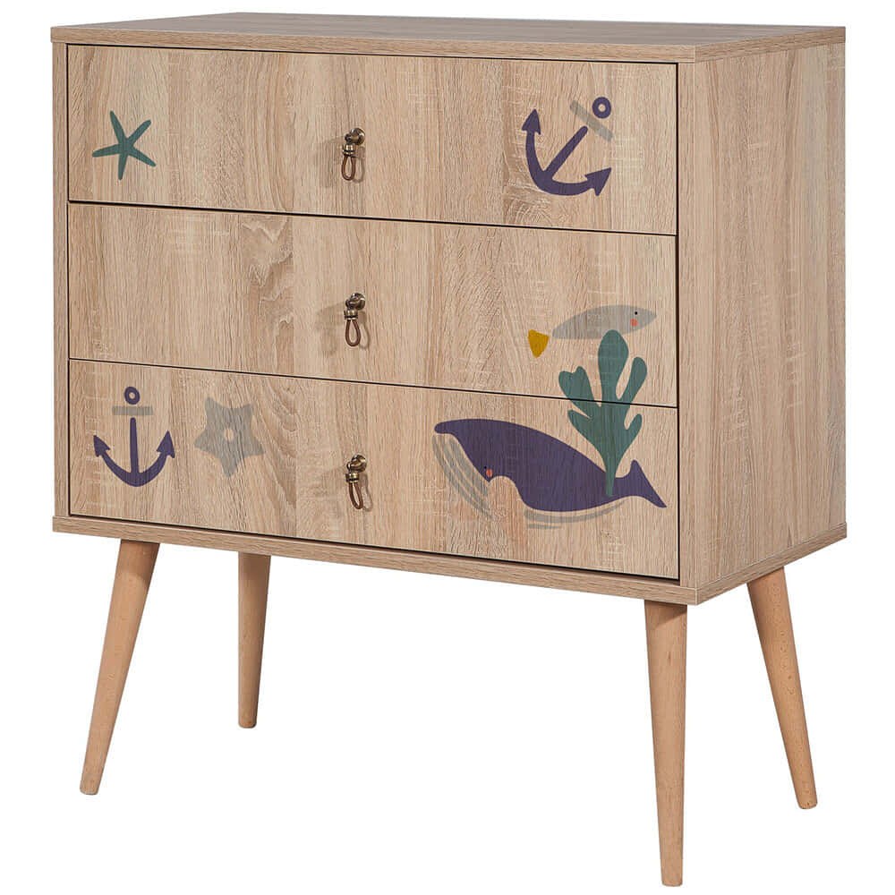 Συρταριέρα — 80 × 40 × 89 cm — Μοριοσανίδα,Ξύλο · Hanah Home · MULTI · Κωδικός designdrops-1383834